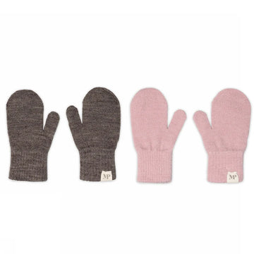 Bequeme Fäustlinge 2er-Pack Mix Denver Melange & Alt Rosa - MPkids